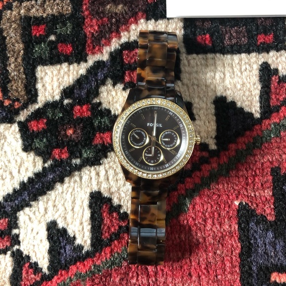Tortoise Shell Fossil Watch - Picture 3 of 5
